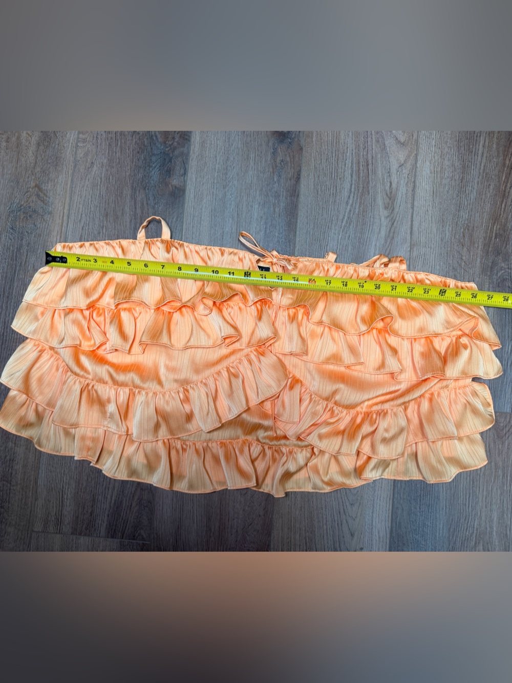ELOQUII 28 Peach Ruffle Crop Tank Top Tie Front Plus Size Going Out Summer Date - Picture 9 of 10